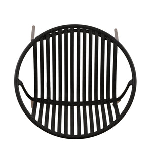 English Elm Christopher Knight Home® - Patio Ergonomic Stackable Dining Chairs with Breathable Cutout Backs, Metal Legs, 300lb Capacity Black N768P192555K