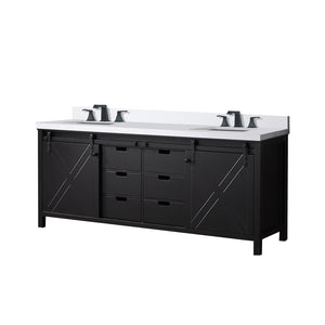 English Elm Brown Double Bath Vanity With Cultured Marble Countertop & Faucet Set - Stylish Storage Solution! B2731P260155