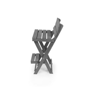 English Elm Harbor Point Recycled Hdpe Outdoor Folding Bar Stool Patio Deck All Season Seating Gray B2745P409648