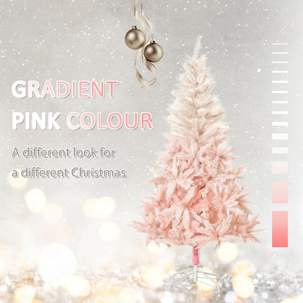 English Elm Homcom 6Ft Pink Unlit Spruce Christmas Tree With 800 Tips - Realistic, Customizable & Durable Décor W2225P229761