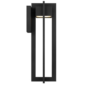 English Elm 18 Inch Matte Black Integrated Led Outdoor Sconce with Sandblast Glass Diffuser B370P414031