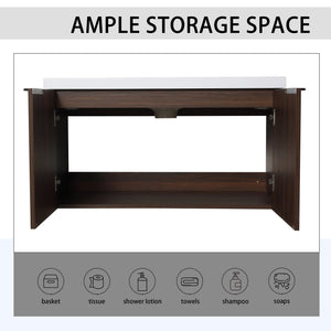 English Elm Modern 36-Inch Float Mounting Bathroom Vanity with Resin Sink, Eco Plywood, Soft-Close Doors & Shelf W99952552