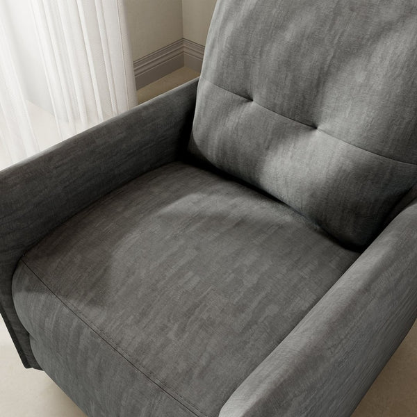 English Elm Chenille Upholstered Push Back Recliner with Metal Frame and Overstuffed Foam Lounger Grey W3568P431432