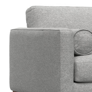 English Elm Morrison Sculptural Mid-century Armchair with Rubberwood Legs and Performance Fabric Gray B136P420741