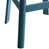 English Elm Natural and Teal Armless Bar Stool With Crossbar Support