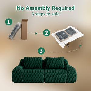 English Elm 82" Modular Sectional Sofa Flannelette Upholstery Deep Seat No Assembly Living Room Green W714P377092