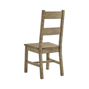 English Elm Set of 2 Solid Rubberwood Ladder Back Dining Chairs Farmhouse Oak Finish B016P446391