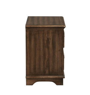 English Elm Franklin Walnut Four Piece Full Bedroom Suite with Headboard Dresser and Nightstand B2726P457620
