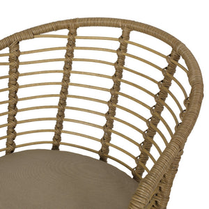 English Elm Randy Outdoor Woven Rattan Accent Chair Set of Two for Patio or Balcony Use N769P334784A
