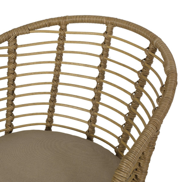 English Elm Randy Outdoor Woven Rattan Accent Chair Set of Two for Patio or Balcony Use N769P334784A
