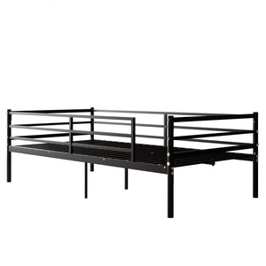 English Elm Bunk Bed Twin Over Heavy Duty Iron Frame with Guardrail for Teens and Adults W3752P464507