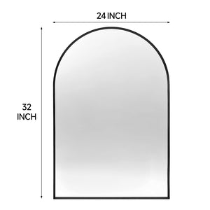 English Elm 24X32 Arched Black Metal Framed Bathroom Mirror – Elegant Wall Décor With High-Definition Reflection W2203P303822