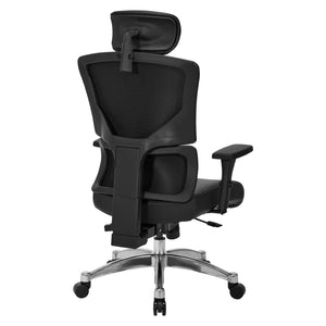 OSP Home Furnishings 639 Series Ergonomic Manager Chair with Lumbar Support and 4-way Adjustable Armrests 639-P76C4-R107