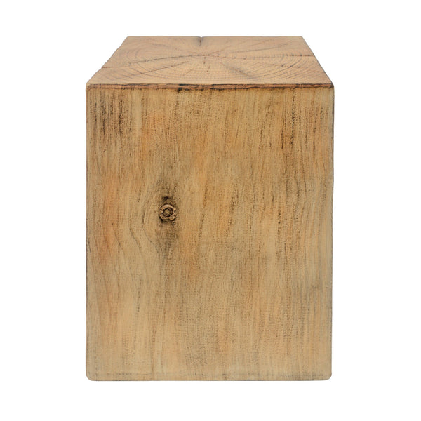 English Elm Christopher Knight Home® - Wood-Look Square-Column End Table - Rustic Distressed Finish For Indoor & Outdoor Versatility, H18" N770P291199N