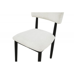 English Elm Contemporary Plush Boucle Dining Chairs Set of 2 with Padded Seat & Back, Solid Wood Frame, Chic Design Black 36.5 L x 12.25 W x 21.5 H B011P366717