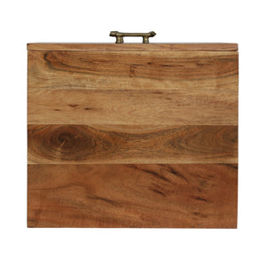 English Elm Christopher Knight Home® - NIGHTSTAND — Handcrafted Acacia Wood Nightstand with 3 Drawers, Antique Brass Handles, Boho Chic 68804.00