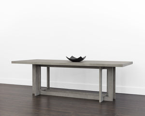 Sunpan DISERA Dining Table in Ash Grey - 96" Solid Oak Elegance with Unique Character for Stylish Dining 110546