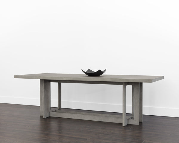 Sunpan Disera 96" Handcrafted Dining Table with Elegant Linear Base and Rich Wood Detail for Any Space Ash Grey V1