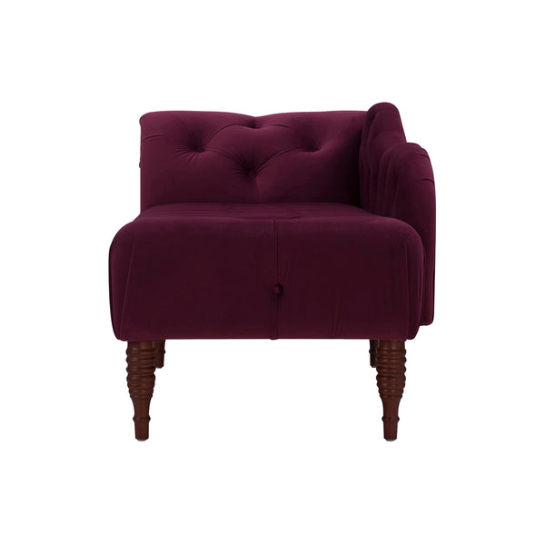 English Elm Jennifer Taylor Home - Samuel Tufted Roll Arm Chaise Lounge in Lux Velvet Upholstery with Kiln-Dried Hardwood Frame and Plush Support Burgundy B2719P238290