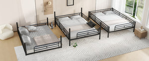 English Elm Twin Xl Solid Pine Loft Bed with Built-in Led Lighting and Storage Shelves Black W1580S00582