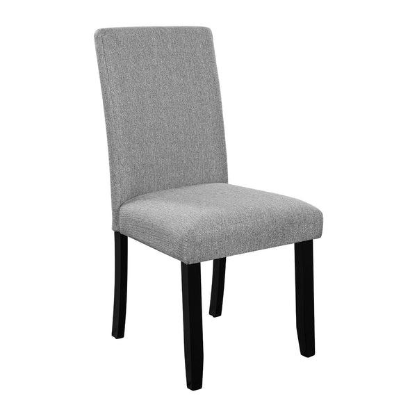 English Elm 5-Piece Round Dining Set with 43" Modern MDF Table and 4 Upholstered Fabric Chairs for Compact Spaces White+gray N752S001055E