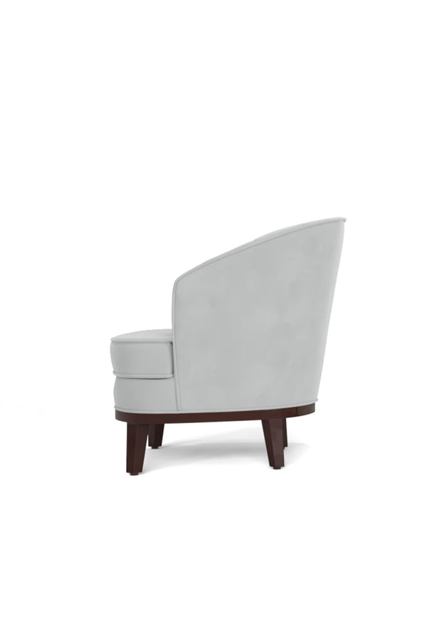 English Elm 1pc Barrel Accent Chair Channel-tufted Velvet Upholstery Mid-century Bedroom Lounge Seat Light Gray B011P479015