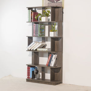 English Elm 31.5" Tall 5-tier Mdf Bookcase Slim Open Shelving Unit for Office Bedroom Living Room Dark Brown W2899P444163