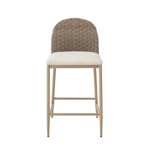 English Elm 25" Farmhouse Counter Stools Set of 2 Woven Rattan Back Iron Frame Kitchen Island N762P329154D