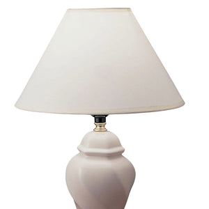 English Elm 13" Tall Ceramic Table Lamp - Elegant Urn-Shaped Design In Ivory With Linen Shade For Any Room B072116105