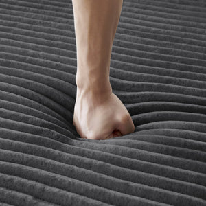 English Elm Single velvet lazy lounge chair - no assembly, high-density foam, plush modern 1-seater for living rooms bedrooms (Dark Gray) W487P329234