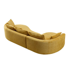 English Elm Oversized Boucle Curved Sectional Sofa with Left Chaise Modern Living Room Couch W876S00320