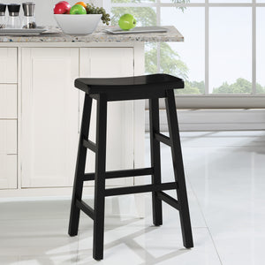 OSP Home Furnishings Tulsa 29" Saddle Stool - Set of 2 Black