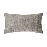 English Elm Plume 22" Feather Down Lumbar Throw Pillow, Brilliant Gray Chenille Jacquard