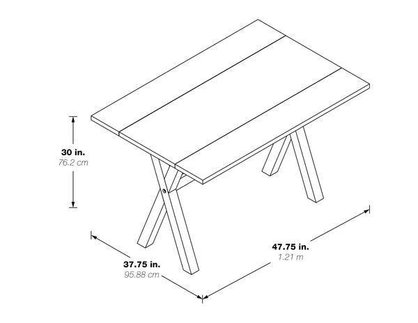 OSP Home Furnishings Kristen Flip Top Table Charcoal