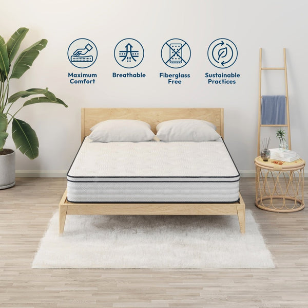 English Elm 12'' Queen Hybrid Mattress Pocket Coils Euro Top Cooling Foam Orthopedic Support B366P392889