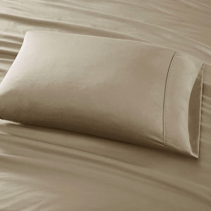 English Elm Cotton Blend Sateen Sheet Set — Peachy Soft 56% Cotton 44% Polyester, OEKO-TEX, Fade-Shrink Wrinkle Resistant B03599206