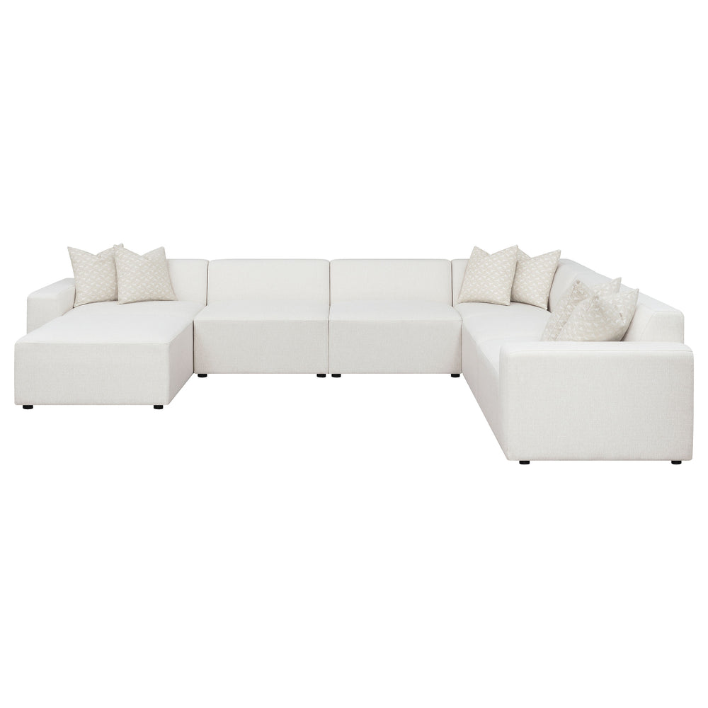 English Elm Marlowe Pearl 7-Piece Modular Sectional Sofa - Versatile, Modern Comfort In Easy-Care Fabric Style B062S01207