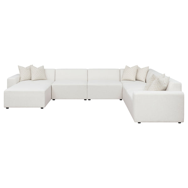 English Elm Marlowe Pearl 7-Piece Modular Sectional Sofa - Versatile, Modern Comfort In Easy-Care Fabric Style B062S01207