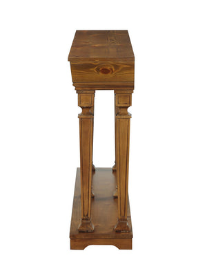 English Elm Garrison Oak Finish Console Table with Lower Display Shelf, Sturdy Tapered Legs, Timeless Style B2726P254135