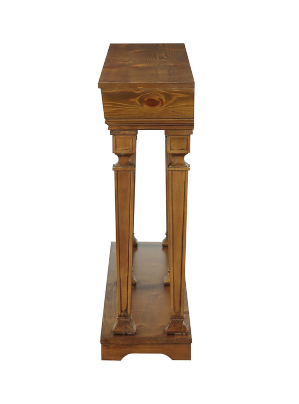 English Elm Garrison Oak Finish Console Table with Lower Display Shelf, Sturdy Tapered Legs, Timeless Style B2726P254135