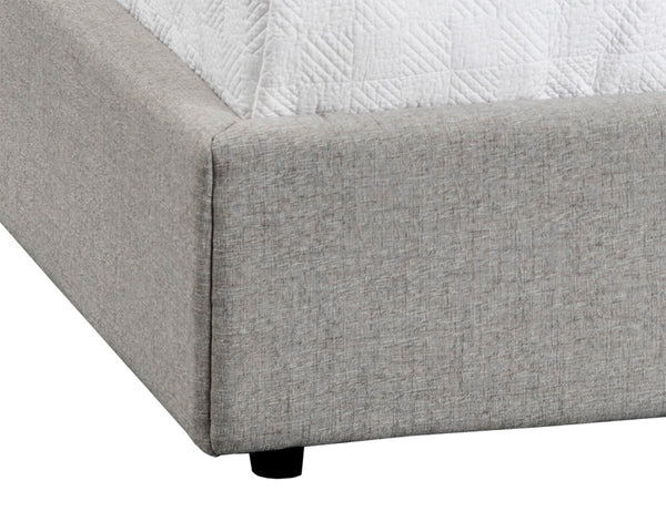 Sunpan EMMIT Bed - Queen - Contemporary Upholstered Design with Channel Tufting for Modern Comfort Marble 102558