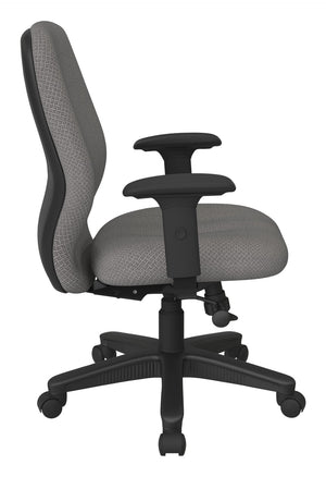 OSP Home Furnishings Mid Back Ergonomic Manager Chair with Synchro Tilt Lumbar Support and Padded Arms Flint 3121-107