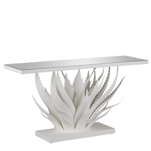 Agave White Console Table