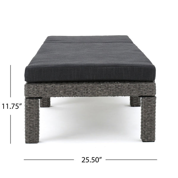 English Elm Puerta Outdoor Chaise Lounge Handwoven Rattan Iron Frame Poolside Patio Relaxation N775P247421K