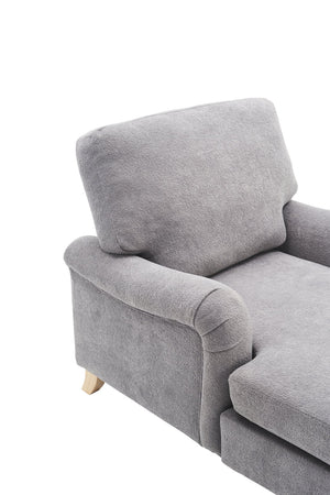 English Elm Modern Mid-Century Oversized Chaise Lounger Sofa Bed with Solid Wood Legs, Deep Seat Comfort Sleeper Grey W2363S00070