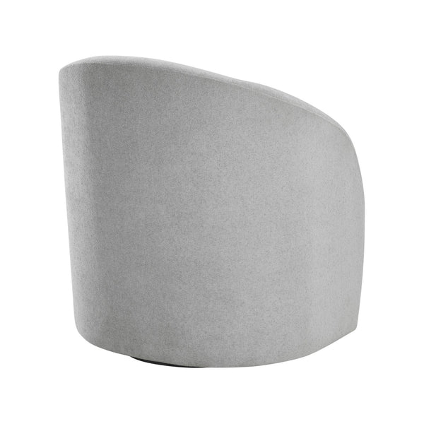 English Elm Light Gray Boucle Swivel Barrel Chair with Solid Wood Frame, 360° Swivel, Foam Over Coils, No Assembly Required B011P305081