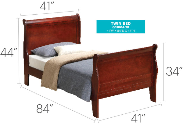 English Elm Charming Traditional Full Bed with Warm Finish, Durable Particleboard Frame and Timeless Design for Cozy Bedrooms Cherry 74 L x 6 W x 4 H B078S00272