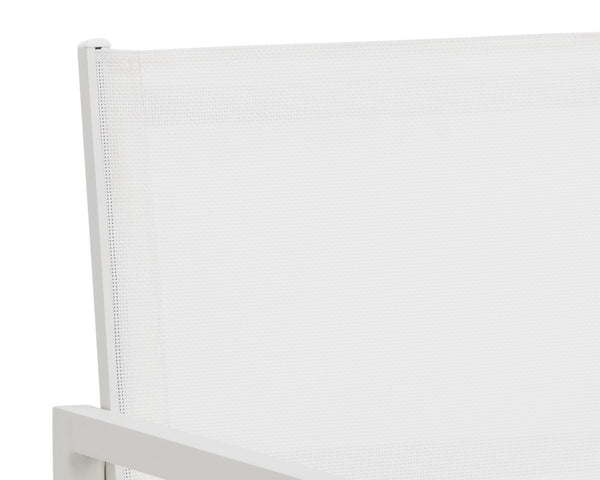 Sunpan Merano Dining Armchair Set of 2 - Modern Design with Durable Aluminum Frame for Stylish Comfort White