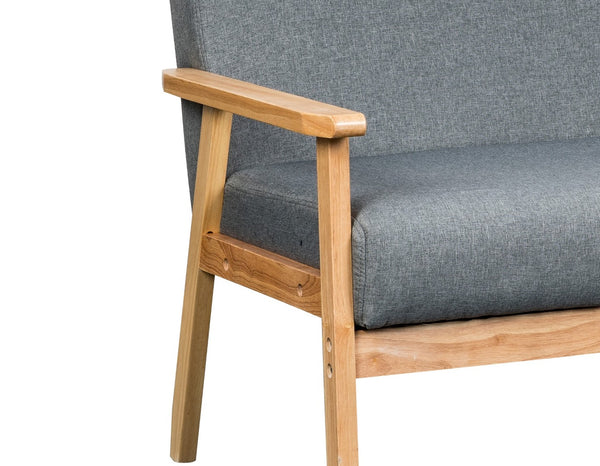 English Elm Bari Mid-century Modern Loveseat with Espresso Wood Arms and Foam Cushion Support Gray B2749P413224