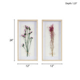 Madison Park Avant Garden Farm House Dried Flower 2-piece Shadow Box Wall Decor Set MP95B-0262 Multi